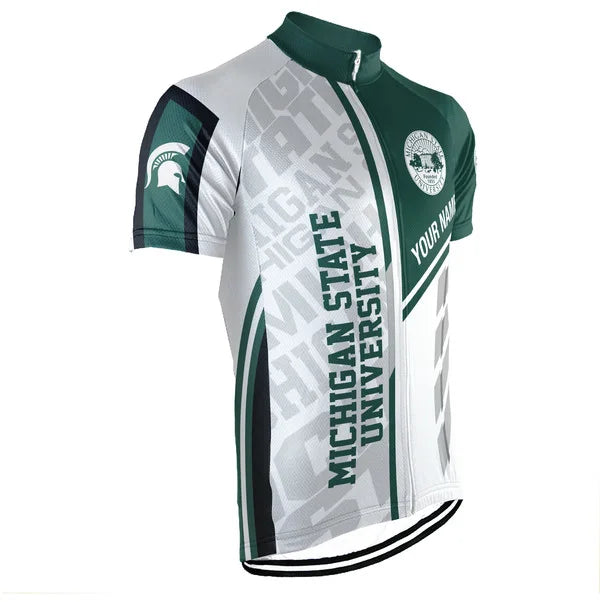 Customized Michigan State University (MSU) Short Sleeve Cycling Jersey For Men And Women
