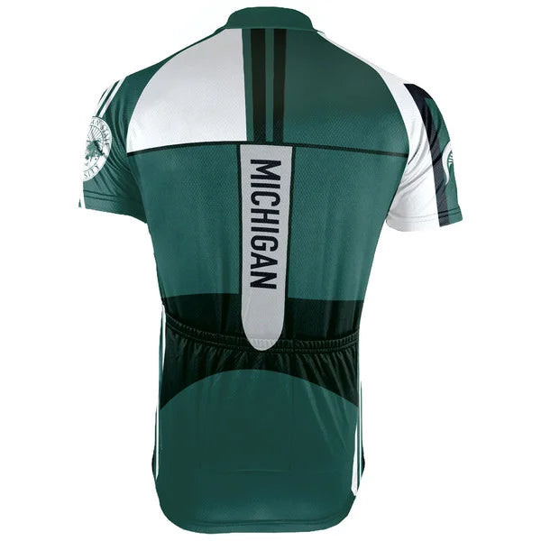 Customized Michigan State University (MSU) Short Sleeve Cycling Jersey For Men And Women