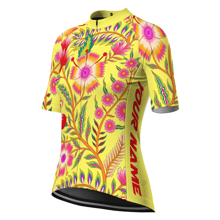 Customized Name Wildflower Ride | Women's Short Sleeve Cycling Jersey