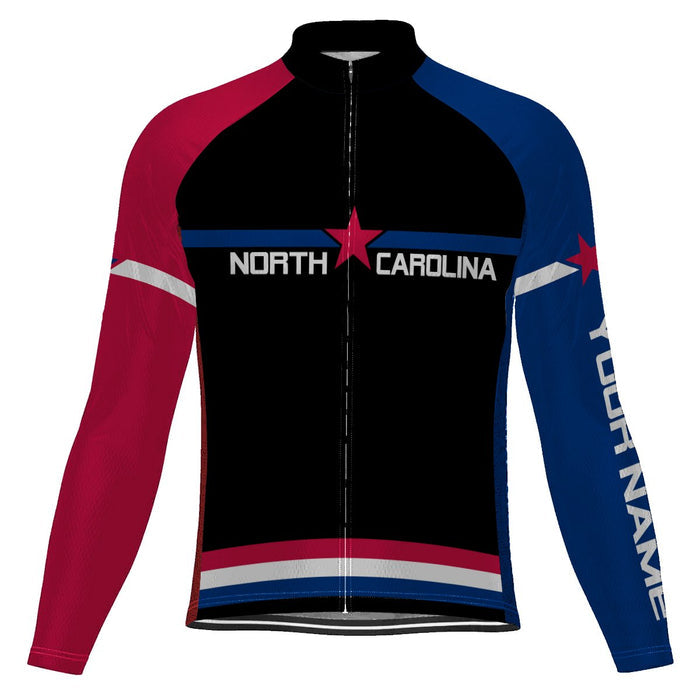 Customized North Carolina Long Sleeve Cycling Jersey for Men