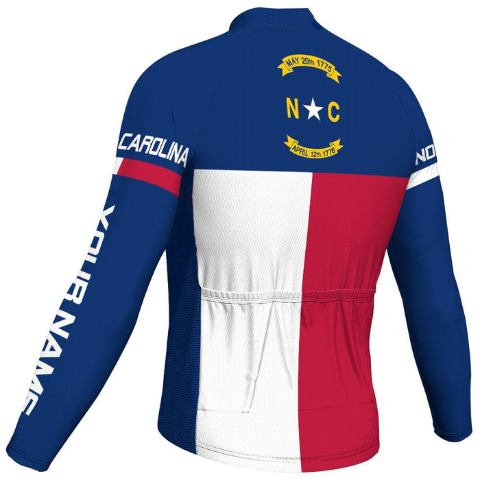 Customized North Carolina Long Sleeve Cycling Jersey for Men