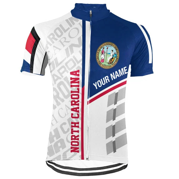 Customized North Carolina Short Sleeve Cycling Jersey for Men