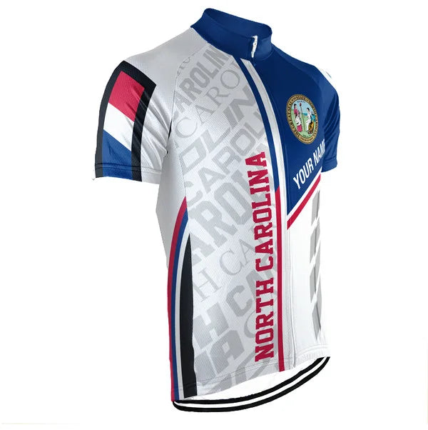Customized North Carolina Short Sleeve Cycling Jersey for Men