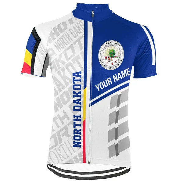 Customized North Dakota Short Sleeve Cycling Jersey for Men