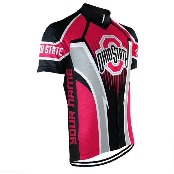 Customized Ohio State Buckeyes Short Sleeve Cycling Jersey for Men