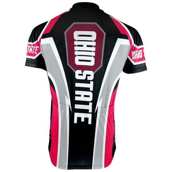 Customized Ohio State Buckeyes Short Sleeve Cycling Jersey for Men