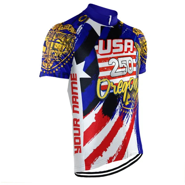 Customized Oregon-America 250th Anniversary Short Sleeve Cycling Jersey