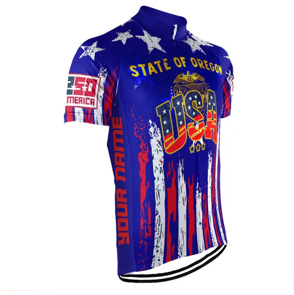 Customized Oregon-America 250th Anniversary Short Sleeve Cycling Jersey