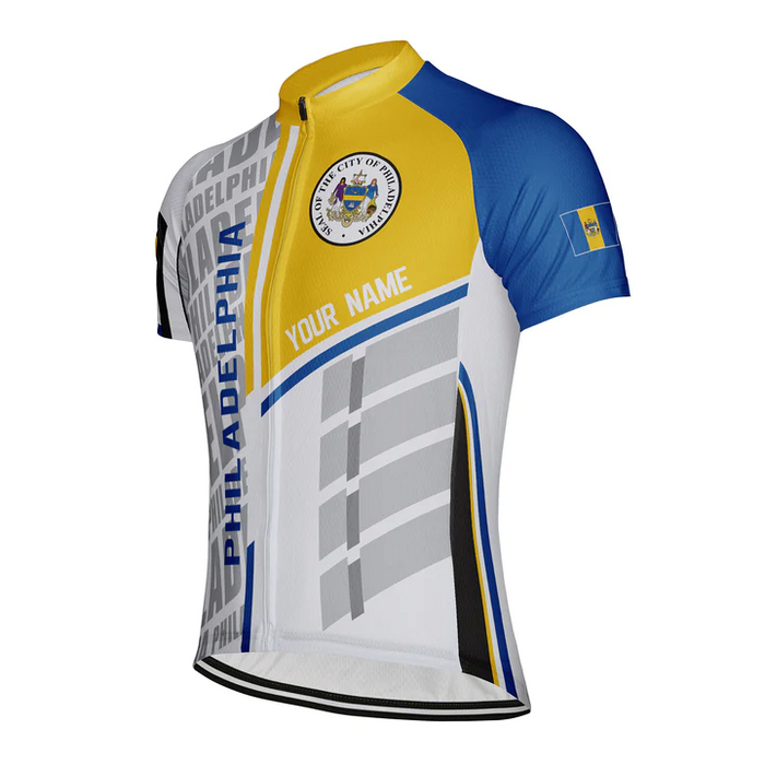 Customized Philadelphia Short Sleeve Cycling Jersey for Men