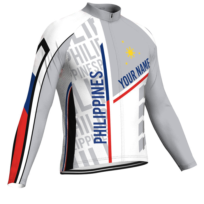 Customized Philippines Long Sleeve Cycling Jersey for Men