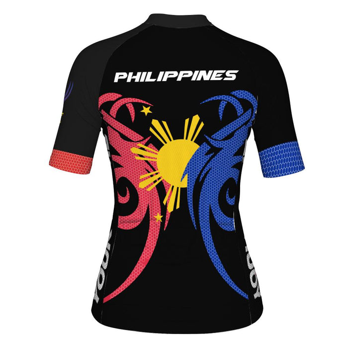 Customized Philippines Short Sleeve Cycling Jersey for Women