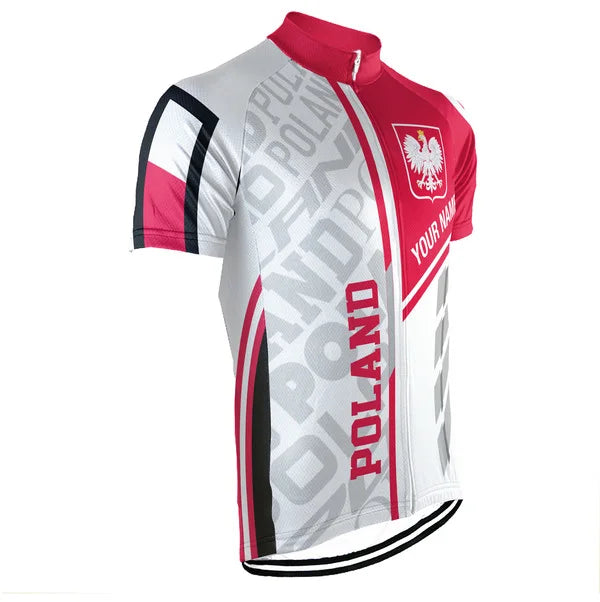 Customized Poland Short Sleeve Cycling Jersey for Men