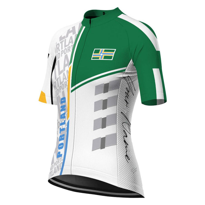 Customized Portland Short Sleeve Cycling Jersey For Women
