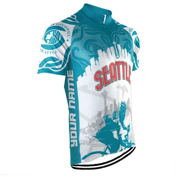 Customized Seattle Short Sleeve Cycling Jersey For Men and Women
