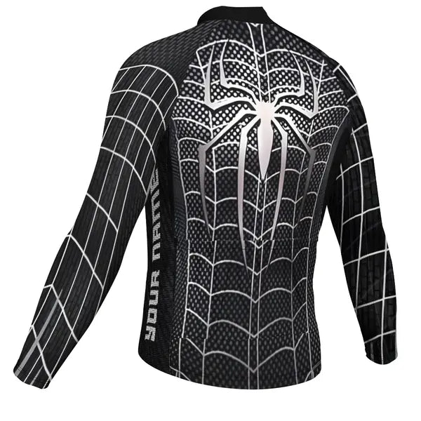 Customized Spider-Man Long Sleeve Cycling Jersey for Men