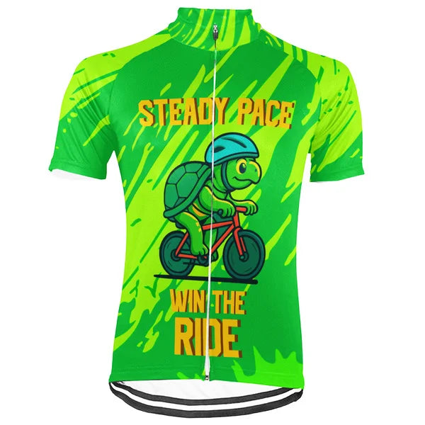 Customized Steady Pace Win The Ride Cycling Jersey For Men