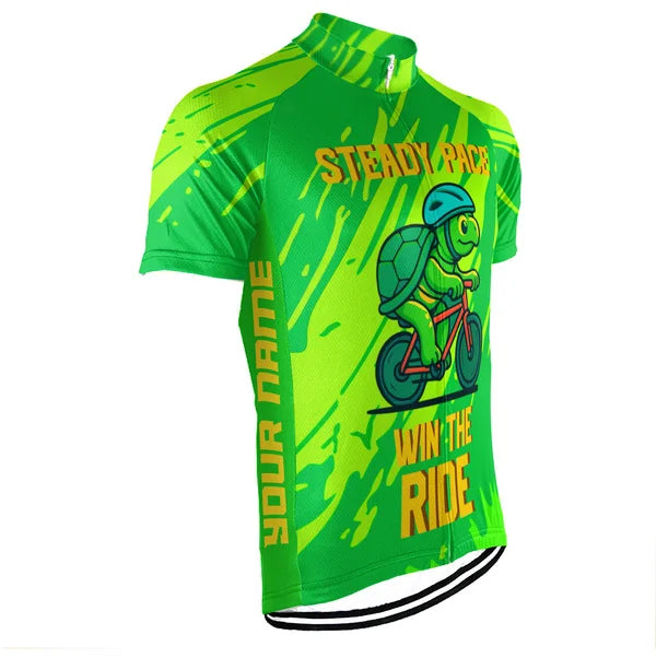 Customized Steady Pace Win The Ride Cycling Jersey For Men
