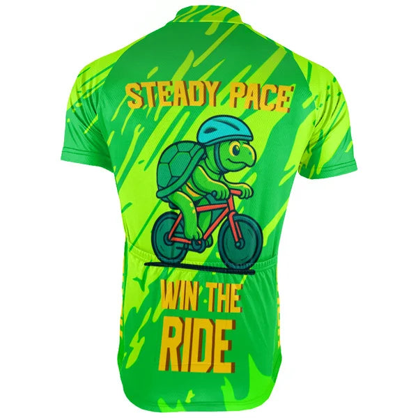 Customized Steady Pace Win The Ride Cycling Jersey For Men