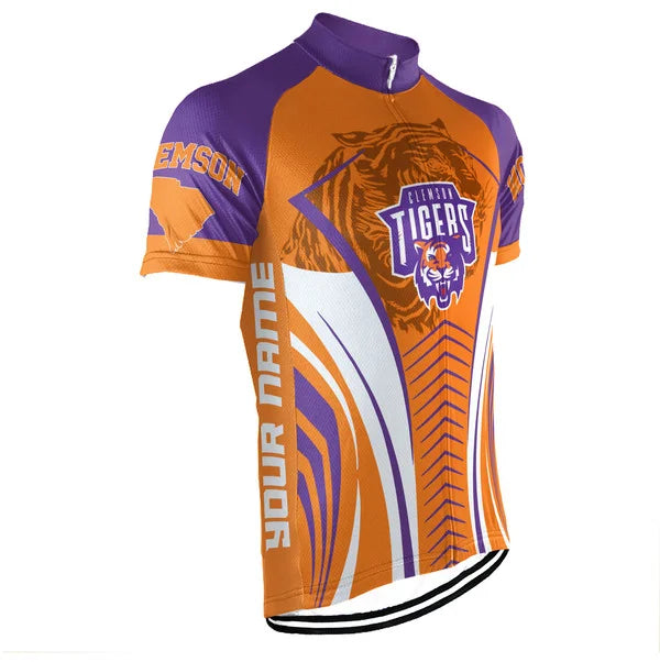 Customized Tigers Short Sleeve Cycling Jersey for Men