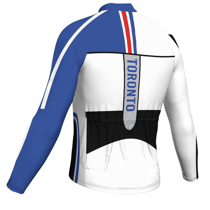 Customized Toronto Winter Thermal Fleece Long Sleeve Cycling Jersey for Men