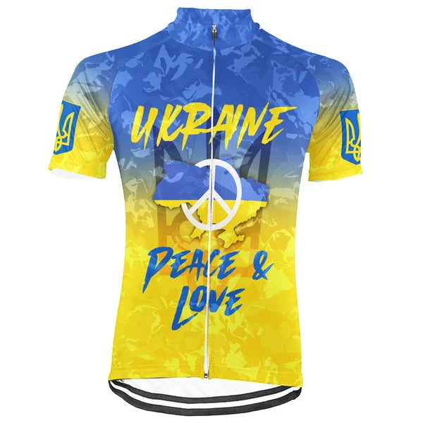Customized Ukraine Short Sleeve Cycling Jersey for Men