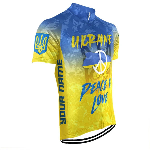 Customized Ukraine Short Sleeve Cycling Jersey for Men