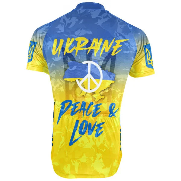 Customized Ukraine Short Sleeve Cycling Jersey for Men