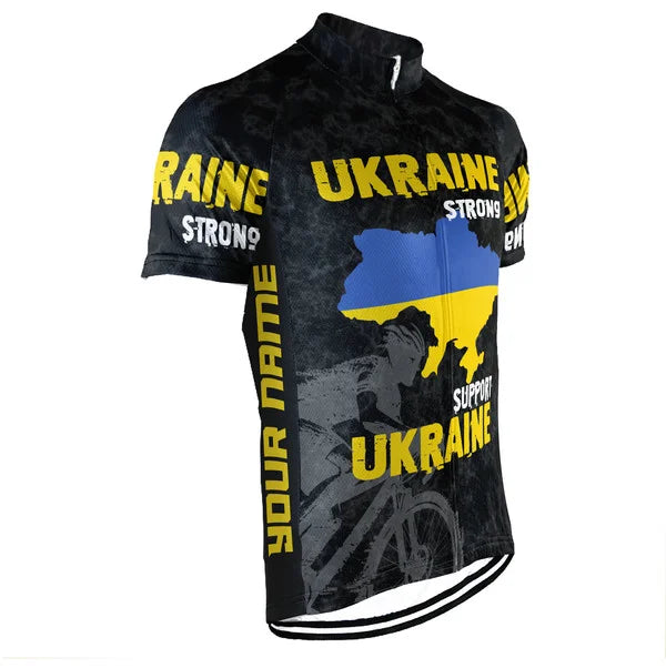 Customized Ukraine Short Sleeve Cycling Jersey for Men