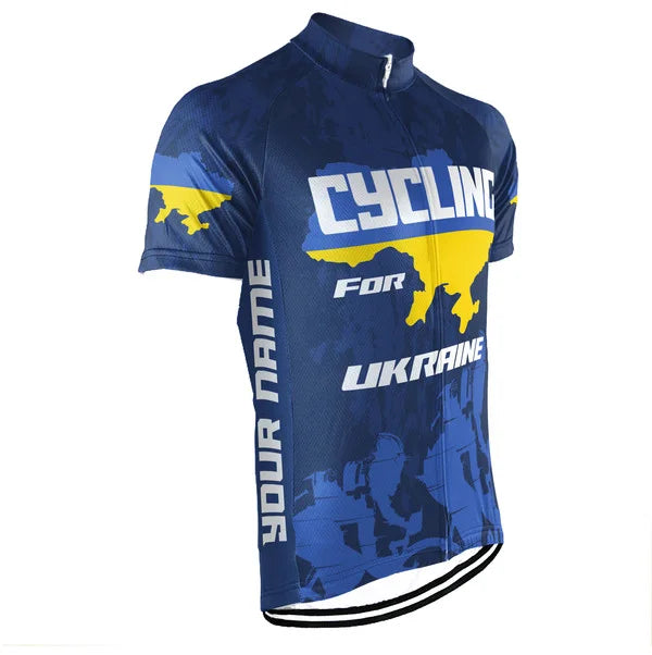 Customized Ukraine Short Sleeve Cycling Jersey for Men