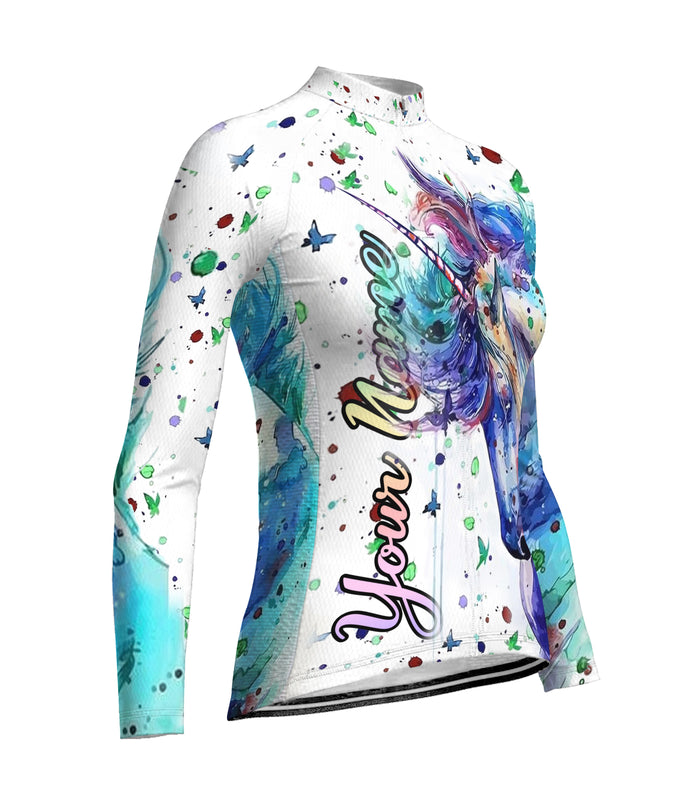 Customized Unicorn Long Sleeve Cycling Jersey for Women