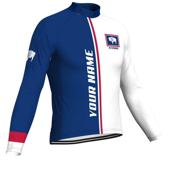 Customized Wyoming Long Sleeve Cycling Jersey for Men