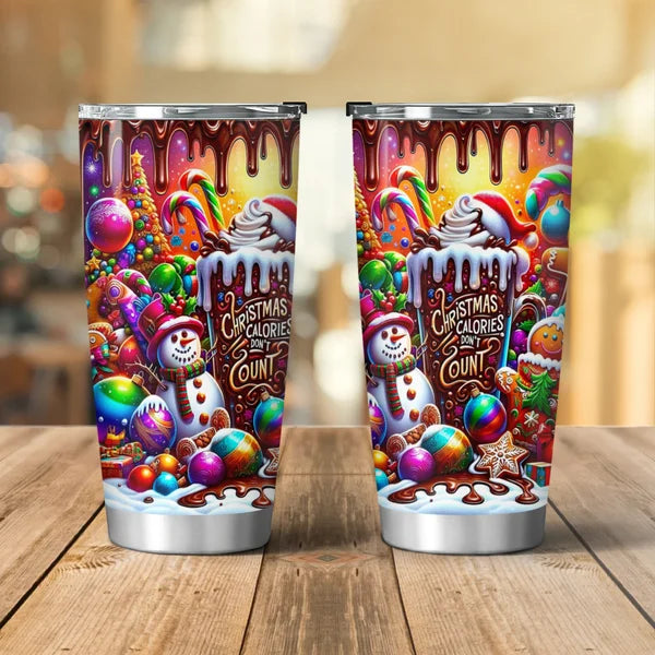 Merry Christmas Candy Design 3D Effect Tumbler