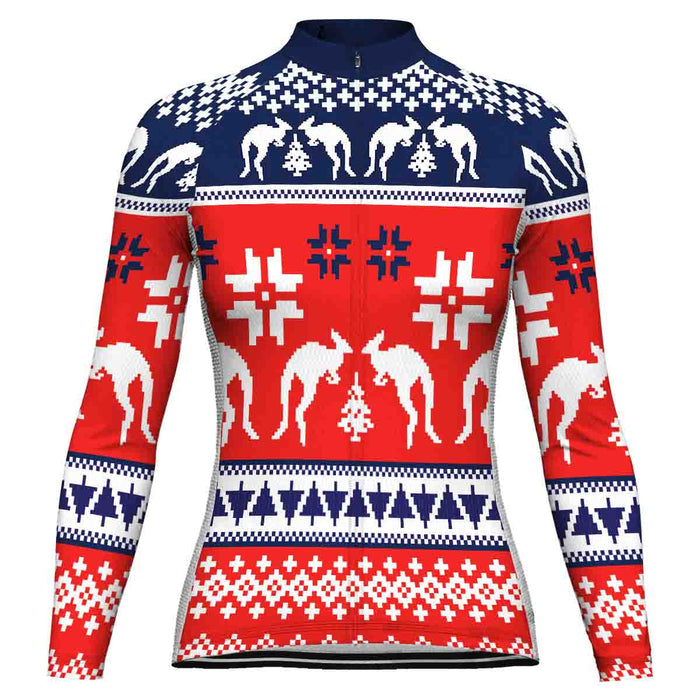 Personalized Christmas Long Sleeve Cycling Jersey For Women