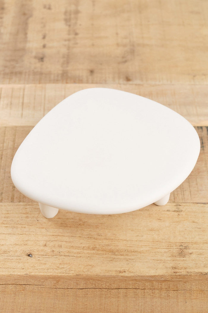 Tina Frey Designs Home Kitchen Serving Puddle Medium Elevated Platter White