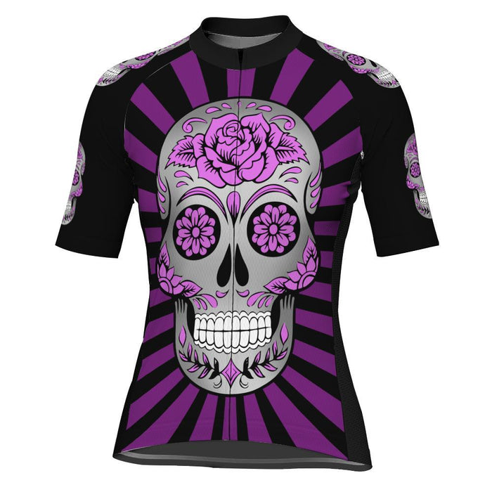 Skull Short Sleeve Cycling Jersey for Women