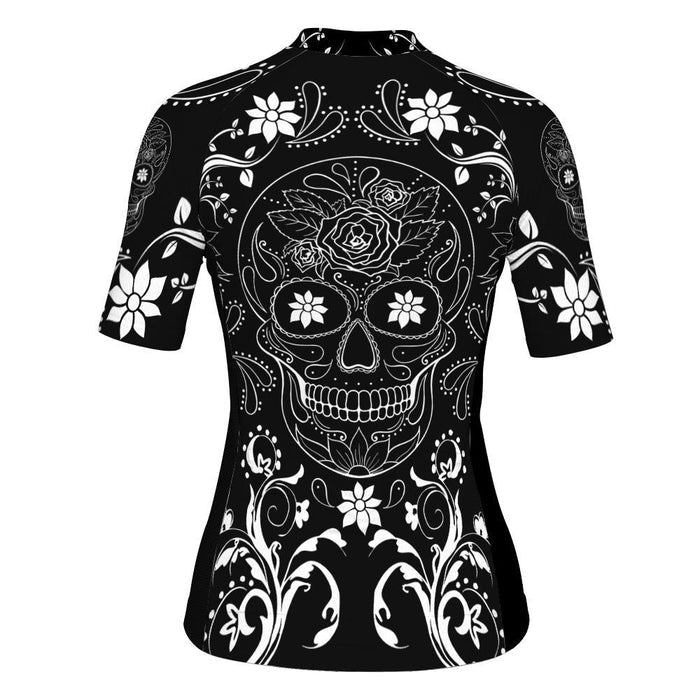 Skull Short Sleeve Cycling Jersey for Women