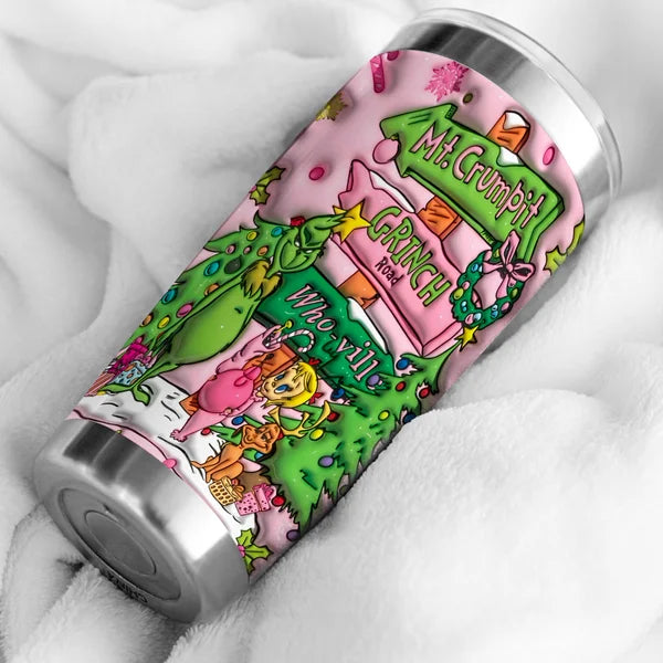 The Grinch Christmas Gift 3D effect Tumbler